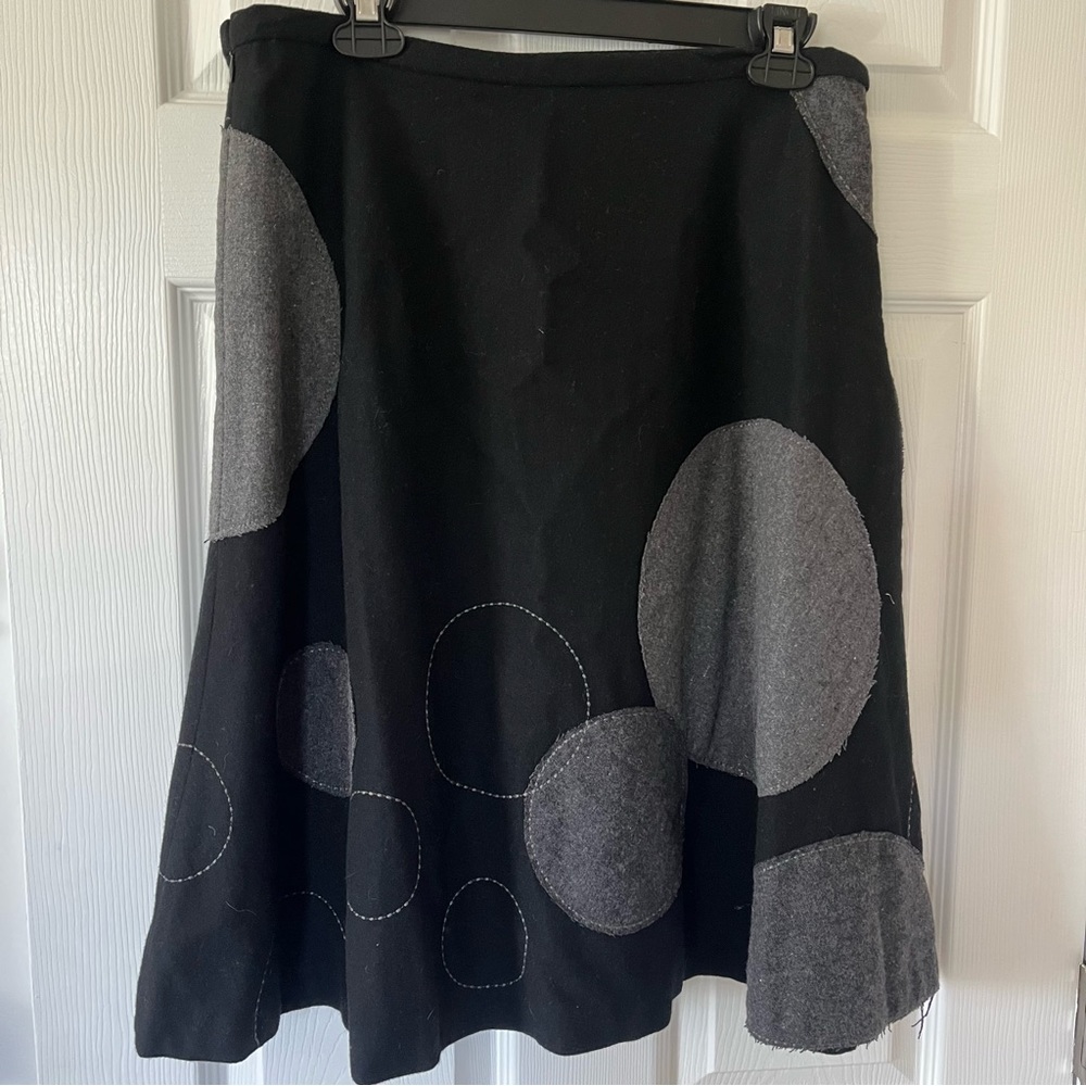 Boden Women's A-Line Wool Knee-Length Skirt, Black and Gray, Size 12